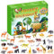 Moageme Tiere Adventskalender 2022 Kinder Bauernhoftiere Spielzeug Weihnachts Tier Figuren Adventskalender mit 24 Bauernhof Tiere Weihnachten Geschenk für Jungen und Mädchen