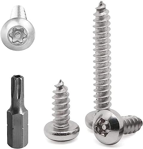 FarDeer Tornillo de fijación de acero inoxidable tornillo M4 de chapa de Seguridad torx tornillo de chapa de Seguridad tornillo de plata antirrobo y a prueba de manipulación. (M4*40mm * 30pcs)