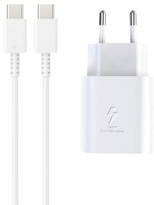 25W Schnellladegerät mit Typ C Ladekabel für Samsung Galaxy S22 S23 Ultra S21 S21 FE 5G S20 A54 A53 A34 A33 A14 A13 USB C Ultra, USB C Super Fast Charger iPad Pro Huawei 25 Watt Ladegerät Weiß