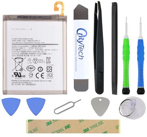 OnlyTech - Kit de réparation Batterie pour Samsung Galaxy A10 SM-A105F et Galaxy A7 2018 SM-A750F - 3300mAh - avec 10 Outils et Adhésif