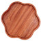ZONADAH 20 x 20 x 2 cm, piatto a forma di fiore, piatto in legno per casa, ristorante, piccola sala da pranzo petalo, vassoio per torte, cucina, marrone, frutta, verdura calda, stoviglie