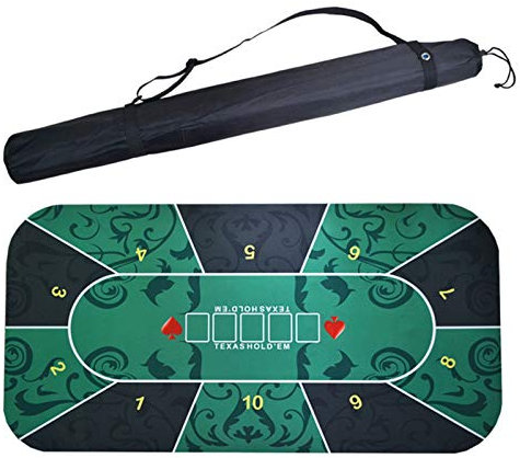 Spiel-Poker-Tischmatte, tragbare Poker-Tischplatte, 1,20,6 m, Hold'em Texas Poker-Matte, Black Jack, Baccarat, Würfel, langlebige Gummi-Home-Gaming-Schreibtischunterlage (Farbe: grünes Blumenmuster)
