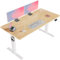 Flamaker Höhenverstellbarer Schreibtisch, Elektrischer Schreibtisch Höhenverstellbar für Steh-Sitz, Computertisch mit Memory-Funktion, Stabiler Tisch Standing Desk, Bürotisch,140 x 60 cm,Beige