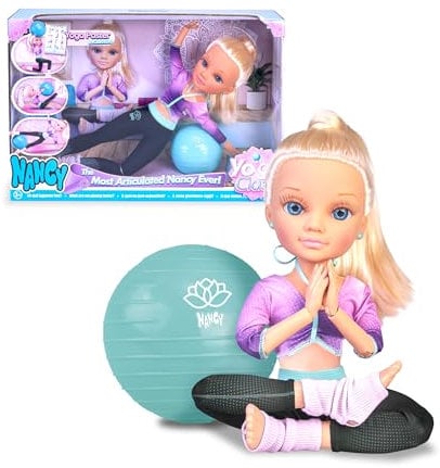Nancy Yoga Class NAC76000 Yoga-Puppe, flexibel, 16 Gelenkpunkte, inklusive Fitnessball, 3 Jahre