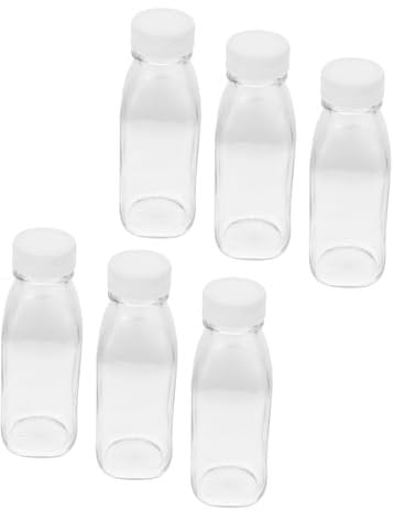 Mikinona 6St Saftflasche aus Glas trinkflasche wasserflasche getränke flasche Getränkeflasche dekorative Gefäße mit Deckel Saftgläser Milchflaschen mit Deckel kleine Saftflaschen aus Glas
