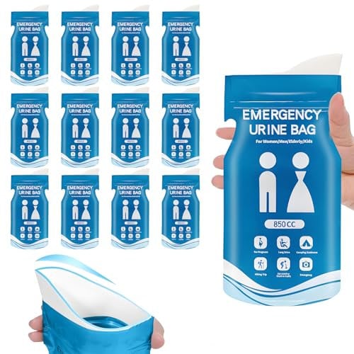 ZYNERY Portable Urinal Bag, 12 Pcs Car Emergency Toilet 850CC Camping Toilet Bags Highly Absorbent Urine Bag Suitable for Travel Camping Car Traffic Congestion