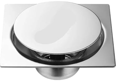 MOHUIED Bodenablauf Dusche Dusche Edelstahl Hotel Einfach Sauber Bad Hüpfen Langlebig Abfall Abdeckung Boden Ablauf Deodorant Silber Pedal Typ Quadrat(10x10cm)