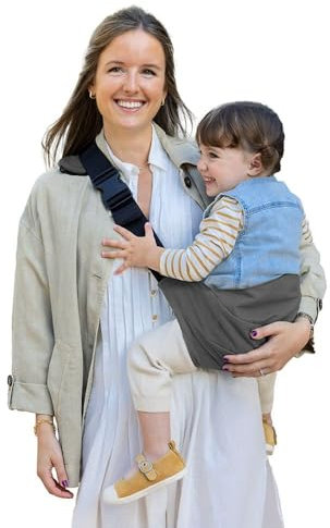 Jané Catch Porte-bébé latéral pour bébé de 9 à 48 mois, 100% coton, protection des épaules, réglable, ergonomique, antidérapant, gris
