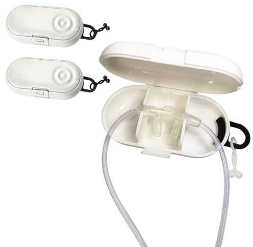 Nasal Cannula Storage Box - Portable and Hygienic Solution for Nose Glasses Wearers Suitable for Travel or Home | 2 White Boxes