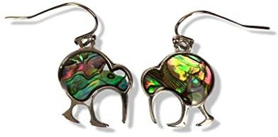 Paua/Abalone Muschel Kiwi Vogel Ohrstecker Ohrringe aus Neuseeland