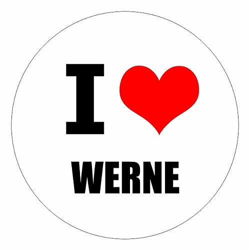 Kiwistar - Autoaufkleber - 5x5 cm - außen klebend - I love Werne Unna für Auto, Laptop, Fahrrad, LKW, Motorrad Aufkleber mehrfarbig Sticker Decal