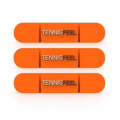 Tennis Feel Clipme | Premium Vibrationsdämpfer | Optimaler Halt | Maximale Lebensdauer | Für Tennisschläger | 7 Farben | 3-Pack | Orange