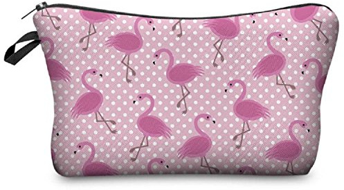 Modische Kulturtasche Kosmetikbeutel Schminktasche Make-Up Bag Kulturbeutel Wasserabweisend Originelle Print-Motive für Reisen, Urlaub und Alltag (Bingo Flamingo)