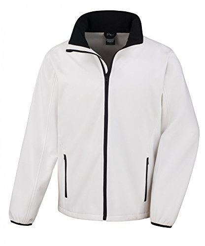 Result Herren Core bedruckbare Softshell Jacke, Weiß (WHI/Blk), S