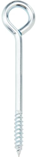 Merriway BH07291 (100 Pcs) Screw-In Vine Eye, 100mm (4), BZP, Pack of 100 | Bright zinc plated steel | Screw-in plant support eye | For trellis wires, walls, fences and garden timber