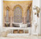 ABAKUHAUS Marokkanisch Wandteppich und Tagesdecke, Rabat Hassan Tower, aus Weiches Mikrofaser Stoff Wand Dekoration Für Schlafzimmer, 230 x 140 cm, Apricot Blassbraun