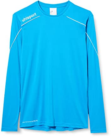 Uhlsport Stream 22 Long Sleeve Jersey Junior, Bordeaux/Sky Blue, Moisture Wicking Dry Tech Kids, Size 34/36