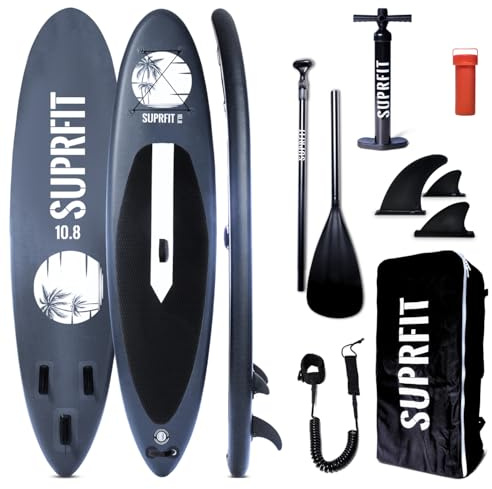 SUPRFIT Stand Up Paddling Board, SUP Board als aufblasbares Komplett-Set, Stand Up Paddle Board mit doppelter PVC Schichtung, Stand-Up Paddling, Standup Paddleboard bis max.140 kg