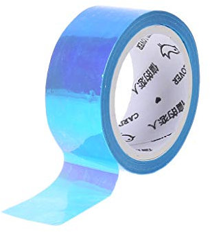 Cuigu Ruban de Gymnastique pour Cerceau Rouleau de Bande Flash Décoration Rythmique Pailletée à la Main Artisanat de Scrapbooking Emballage Cadeau (Bleu)