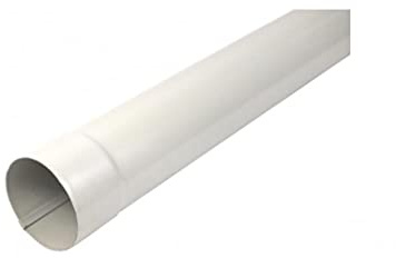 T.E.G. METALLI S.R.L. Pluviale Tubo Discendente per Grondaia in Alluminio o Lamiera Diametro 80 mm Vari Colori e Lunghezze (Lamiera/Bianco Grigio, 3)