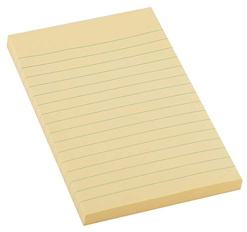 D.RECT Haftnotizen Linierte Sticky Notes Klebezettel und Haftnotizzettel Selbstklebende Notizzettel für Büro 98x150mm 100 Blatt Gelb Liniert