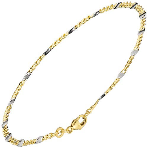 Jobo Damen Steg-Panzer-Armband aus 8 Karat 333 Gold massiv 2 mm 19 cm