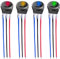 CESFONJER 4 pezzi DC 12V 20A LED set di pulsanti interruttore illuminato automaticamente, 12V interruttore a levetta rotante tondo pulsante per auto, barca, con 4 Colori di LED (con 16AWG Fili)