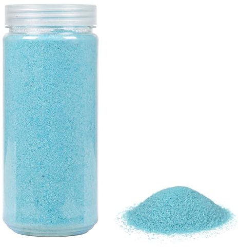 HEKU Hochwertiger hellblauer Dekosand (ca. 750g), Feine Körnung (0,1-0,5mm), Wiederverschließbare Dose, Vielseitig für Deko und Bastelarbeiten, Hellblau