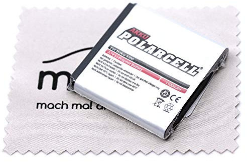Ersatz Akku passend für Nokia 3250 6151 6233 6234 6280 6288 9300 N73 N77 N93 (Ersetzt Originalakku BP-6M) Polarcell mit mungoo Displayputztuch