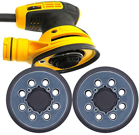 Lot de 2 patins de ponçage de rechange pour ponceuse DeWalt DWE64233 et N329079 - 8 trous - Compatible avec DWE6423/6423K, DWE6421/6421K, DWE64233, D26453, DWE6421-BR, 12,7 cm D2645 1