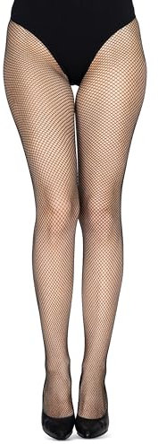 LORES Medias de rejilla para mujer red de cosplay con apariencia sexy de malla pequeña, mediana y ancha, Cabaret Negro Tamaño 3/4