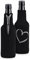 kwmobile 2x 330ml Flasche Flaschenkühler - für Bier andere Getränke - Neopren Kühler Herz Brush Weiß Schwarz