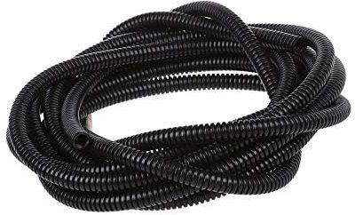 Uotyle Flexible Conduit 5M Corrugated Plastic Tube PP Pond Hose Black Conduit Pipe Non-Split Flame Retardant Bellow for Cable Wire Protection (OD15.8mm x ID12mm)