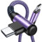 AINOPE USB C auf USB C Kabel 60 W, [2er-Pack 3 m] USB Typ C Schnellladekabel rechtwinklig, kompatibel mit Samsung S23 S22 S21, MacBook Air/Pro 13 Zoll, iPad Pro/Air 2020, Pixel-P. Violett