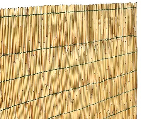 Arella In Canna Cannette In Bamboo Pelato Bambù Naturale Da 5 mm Arelle Canniccio Decorativo Recinzione Giardino Ringhiera Balcone Terrazza Piscina Stuoia Ombreggiante (2 x 5 M)