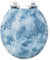 Angol Shiold Round Toilet Seat Molded Wood Toilet Seat with Quietly Close and Quick Release Hinges, Easy to Install also Easy to Clean (Round, Blue Marble)