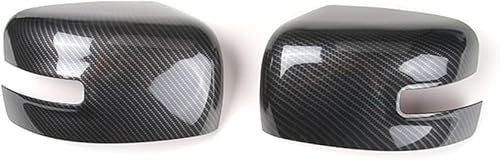 PAREKS Rückspiegel Spiegelkappen,für Jeep Renegade 2016-2021,Ersatz-Seitenspiegelkappen Rückspiegelkappe Spiegelabdeckung Ersatz,A-Carbon Fiber Black