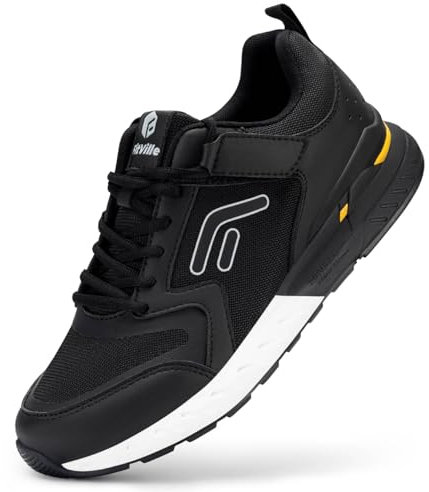 FitVille Zapatillas Extra Anchas Hombre Deportivas Sneakers Casual Outdoor 42.5 EU X-Ancho Negro