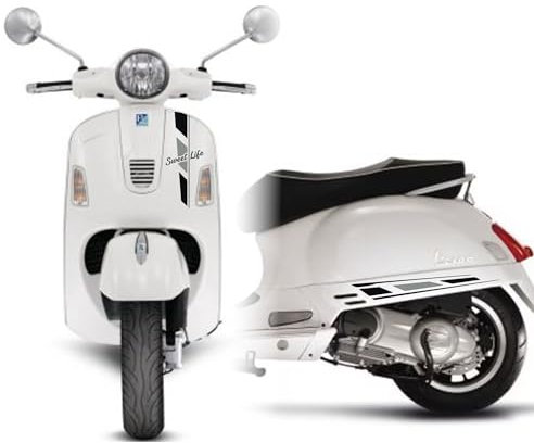 DualColorStampe Adesivi compatibili con Piaggio Vespa 300 GTS Super kit adesivi completo SWEET LIFE - Colore a scelta M0301 (Grigio 74-Nero Lucido)