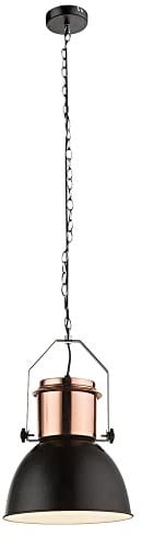 LED Hängeleuchte Retro Esszimmerleuchte hängend schwarz Hängelampe kupfer Industriell, Metall, 9W 810lm warmweiß, DxH 26,5x120 cm