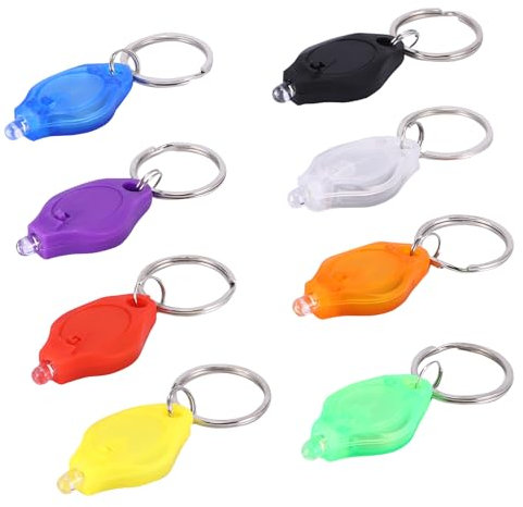 Palmcee 8 Pack Mini Torch Keyring, Portable Cob Keychain Work Light, Ultra Bright Battery Powered Key Chain Lights, Multifunctional Keychain Emergency Lights for Outdoor Camping Hiking