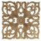 Décoration murale en bois d'hévéa sculpté à motif floral pour décoration murale, panneau de meubles, armoire, autocollant mural rustique classique (24 x 24 cm)