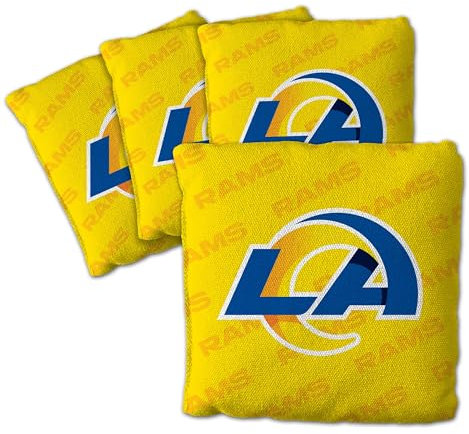 YouTheFan Unisex-Erwachsene Yellow Cornhole Bags – 4 Stück, Los Angeles Rams – Gelb, Einheitsgröße