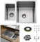 ARA CHOICE Stainless Steel Kitchen Undermount Sink 1.5 Square Compact Catering Super Deep Bowl Modern Reversible with Drainer & Inset Plumbing Wastes Set