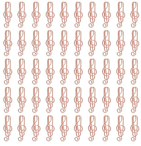 50 Stück Noten-Büroklammern Metall, Büroklammer-Lesezeichen in Form einer Musiknote Büroklammern in Roségold, Büroklammern Papier Clips, Schreibwaren Klammern für Büro, Schule, Hochzeit