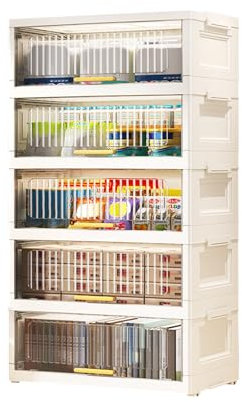 Ergocar Caja De Almacenamiento Plegable, gabinete plegado de gran capacidad de escala, tanque de almacenamiento con poleas, usados en dormitorios, salas de estar, oficina y cocina