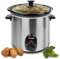 Syntrox 3,0 l Slow Cooker | Schmortopf | Schongarer | Multikocher Delira, Edelstahl, Warmhaltefunktion, Keramik Servierschüssel, rutschsichere Standfüße, Spülmaschinengeeignet