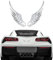 deemars 2PCS Engelsflügel Autoaufkleber, 3D-Dimensionale Auto-Logo-Aufkleber, Hawk Eagle Wings Auto-Emblem, Auto Dekoration Zubehör Auto Exterieur Embleme Abzeichen Universal für Auto LKW SUV (Silber)