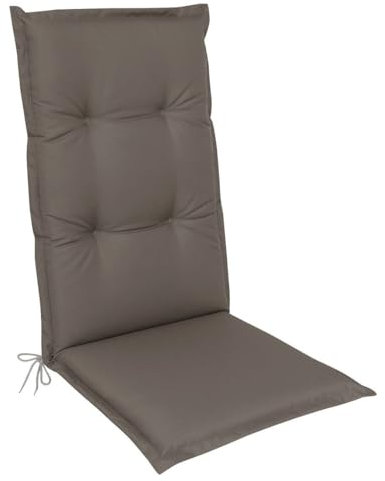 Gardissimo Wetterfeste Hochlehner Auflage Grau Braun, Made IN Europe, 120 x 50 x 6 cm