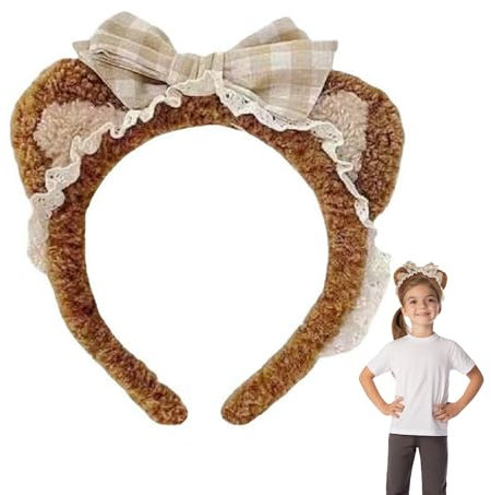 Umimiss Bear Ears - Bear Ears Headband, Animal Ear Headbands, Bears Accessories, Girls Ear Headband, Brown Bears Costume for Baby Girl Adult, Soft Makeup Headbands for Washing Face Women